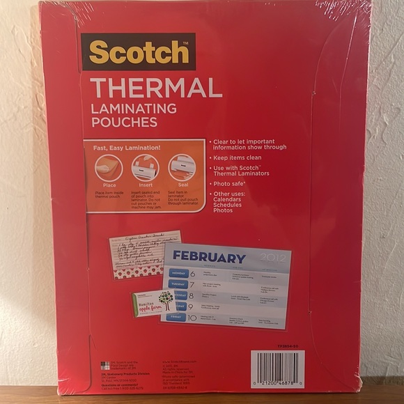 Scotch Letter Size Thermal laminating pouches, 3 mil, 11.5x9, 50/pk, MMMTP385450 - Picture 2 of 2